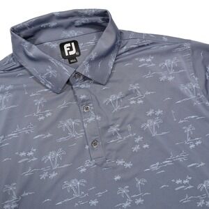 FOOTJOY Men's XL Tropical Island Golf Print‎ Short Sleeve Performance Golf Polo